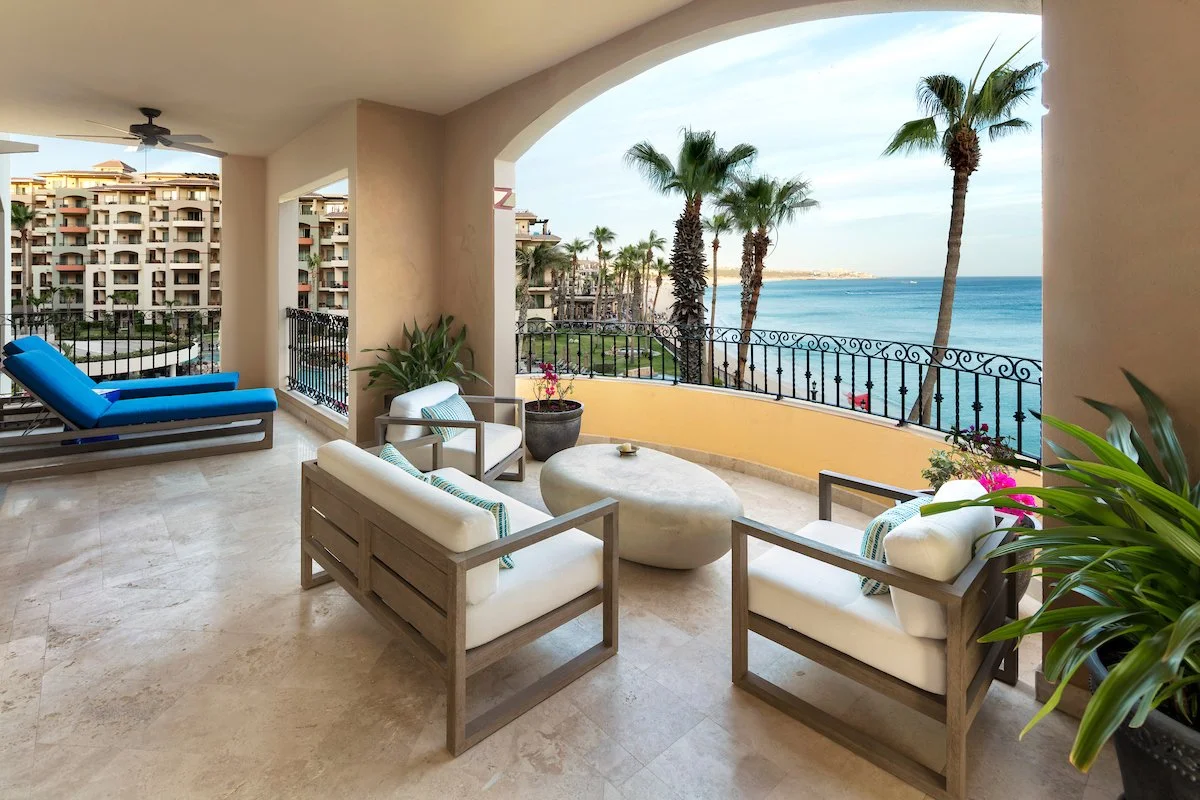 View from Villa La Estancia 3301 across the resort toward Médano Beach